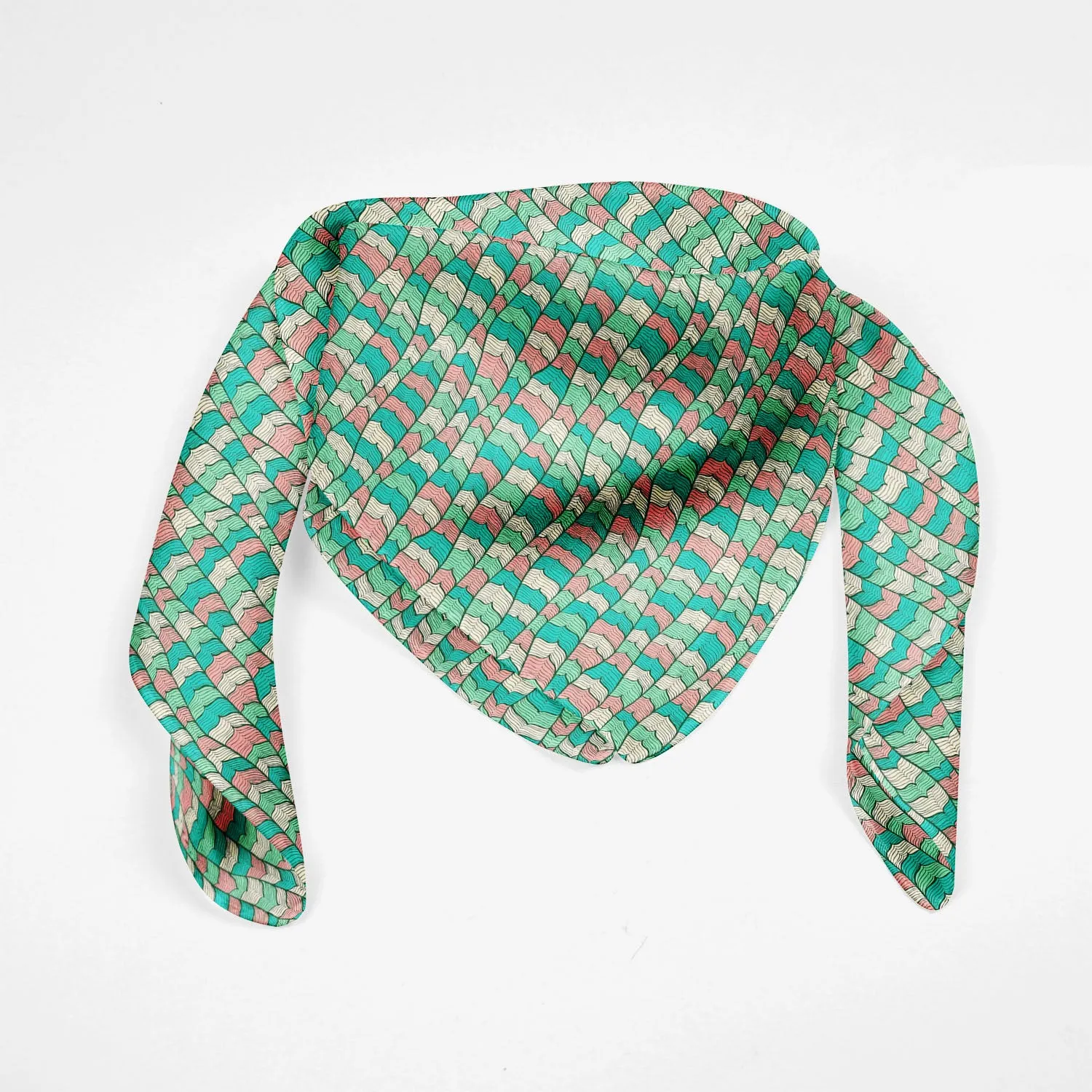 Abstract Waves Printed Scarf | Neckwear Balaclava | Girls & Women | Soft Poly Fabric
