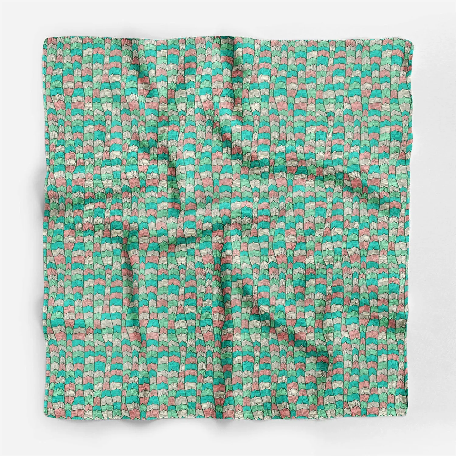 Abstract Waves Printed Scarf | Neckwear Balaclava | Girls & Women | Soft Poly Fabric