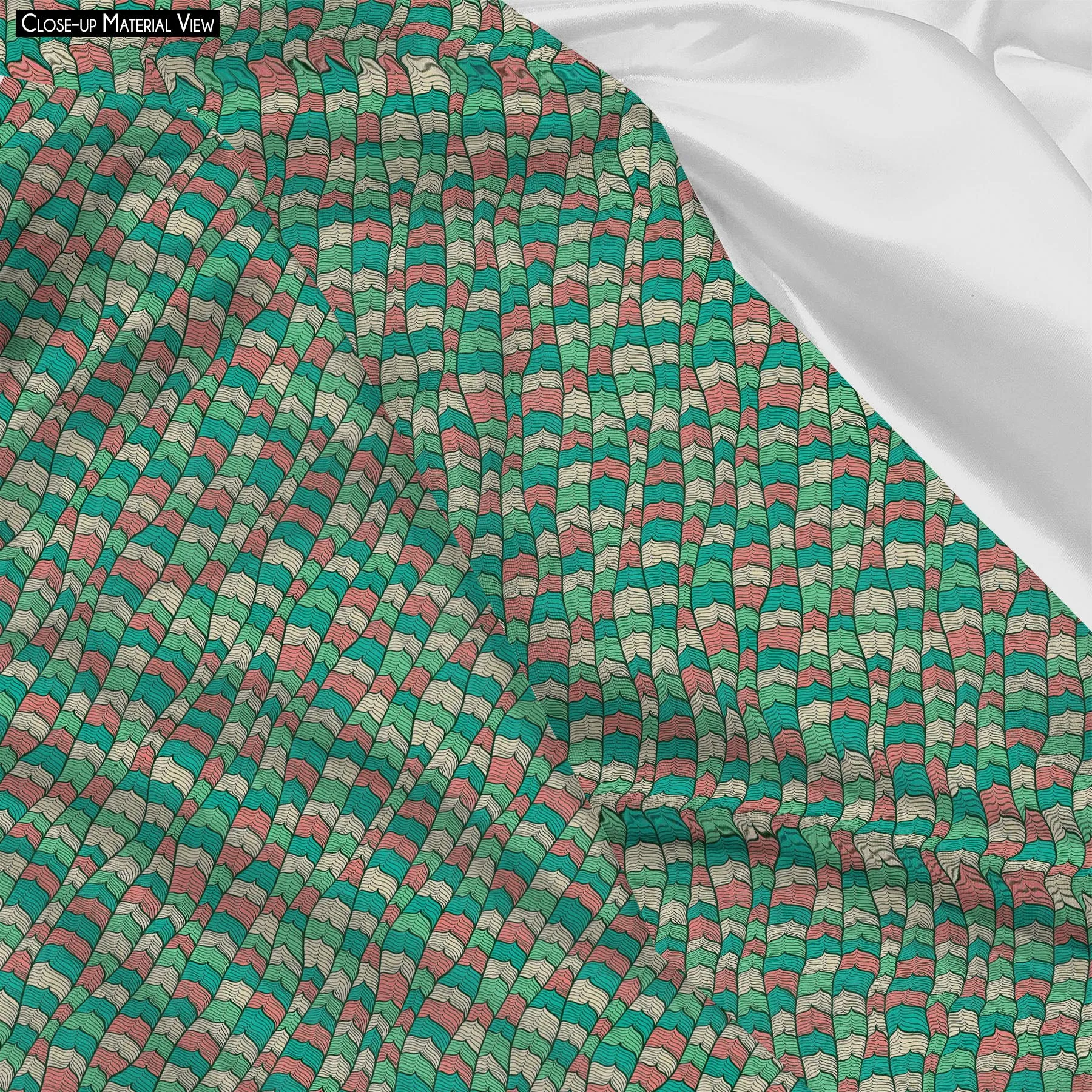 Abstract Waves Printed Scarf | Neckwear Balaclava | Girls & Women | Soft Poly Fabric