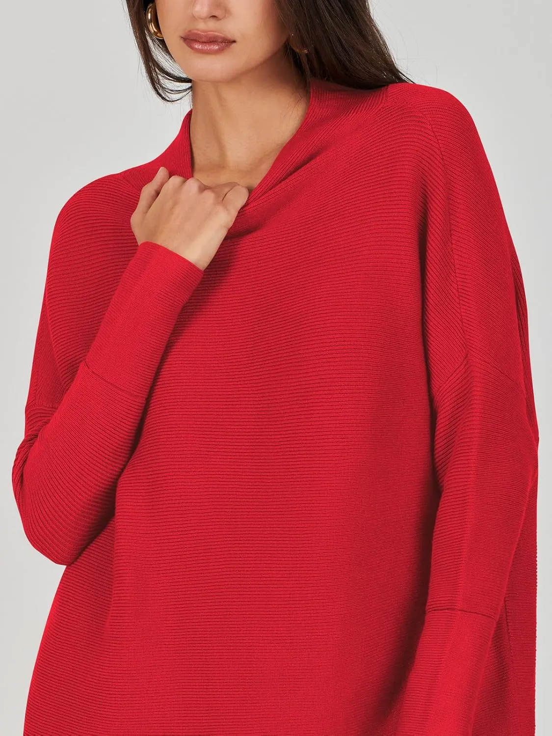 ANRABESS Women Oversized Casual Loose Turtleneck Long Sleeve Slouchy Baggy Knit Tunic Sweaters Pullover 2024 Fall Outfits