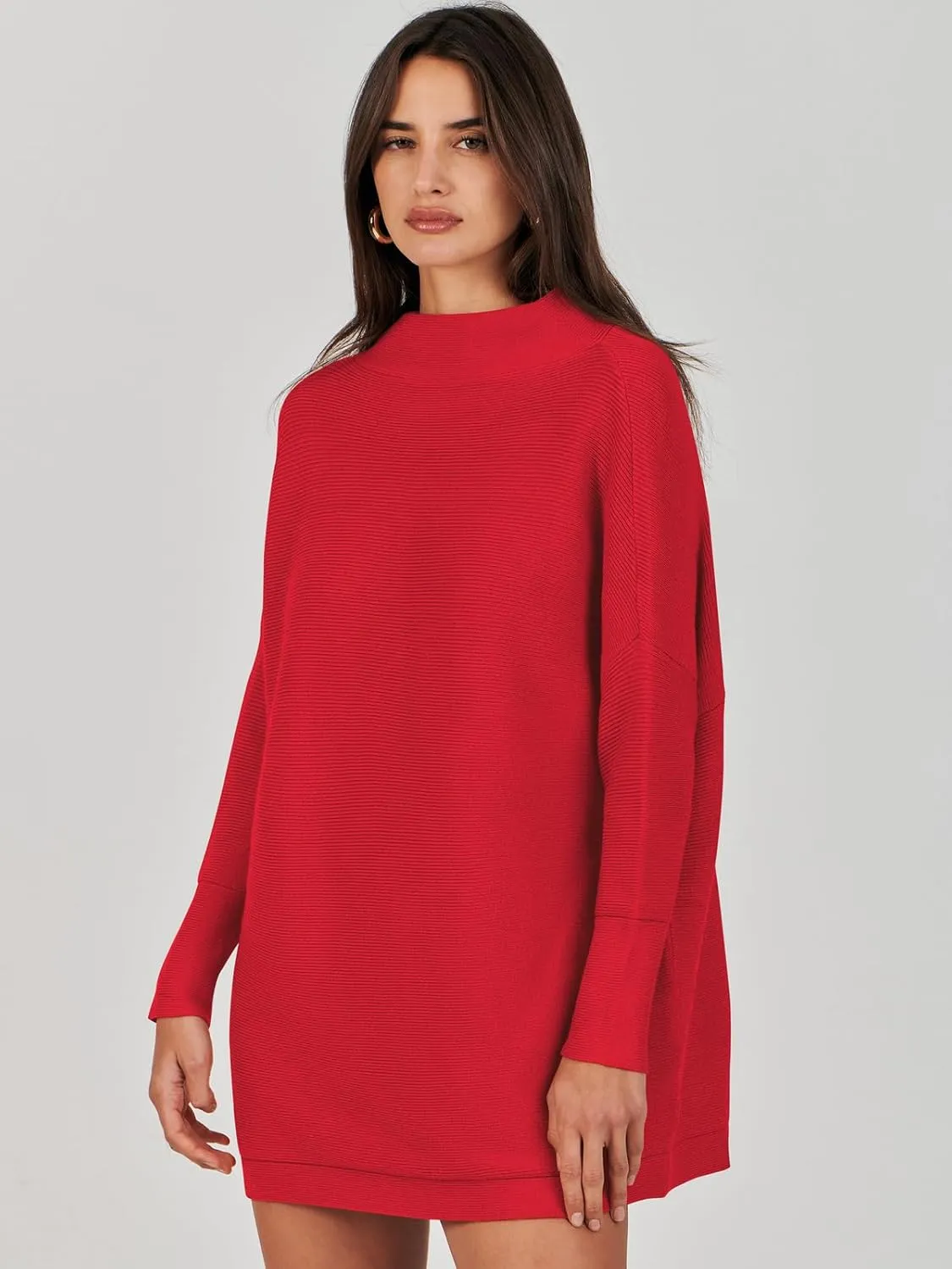 ANRABESS Women Oversized Casual Loose Turtleneck Long Sleeve Slouchy Baggy Knit Tunic Sweaters Pullover 2024 Fall Outfits
