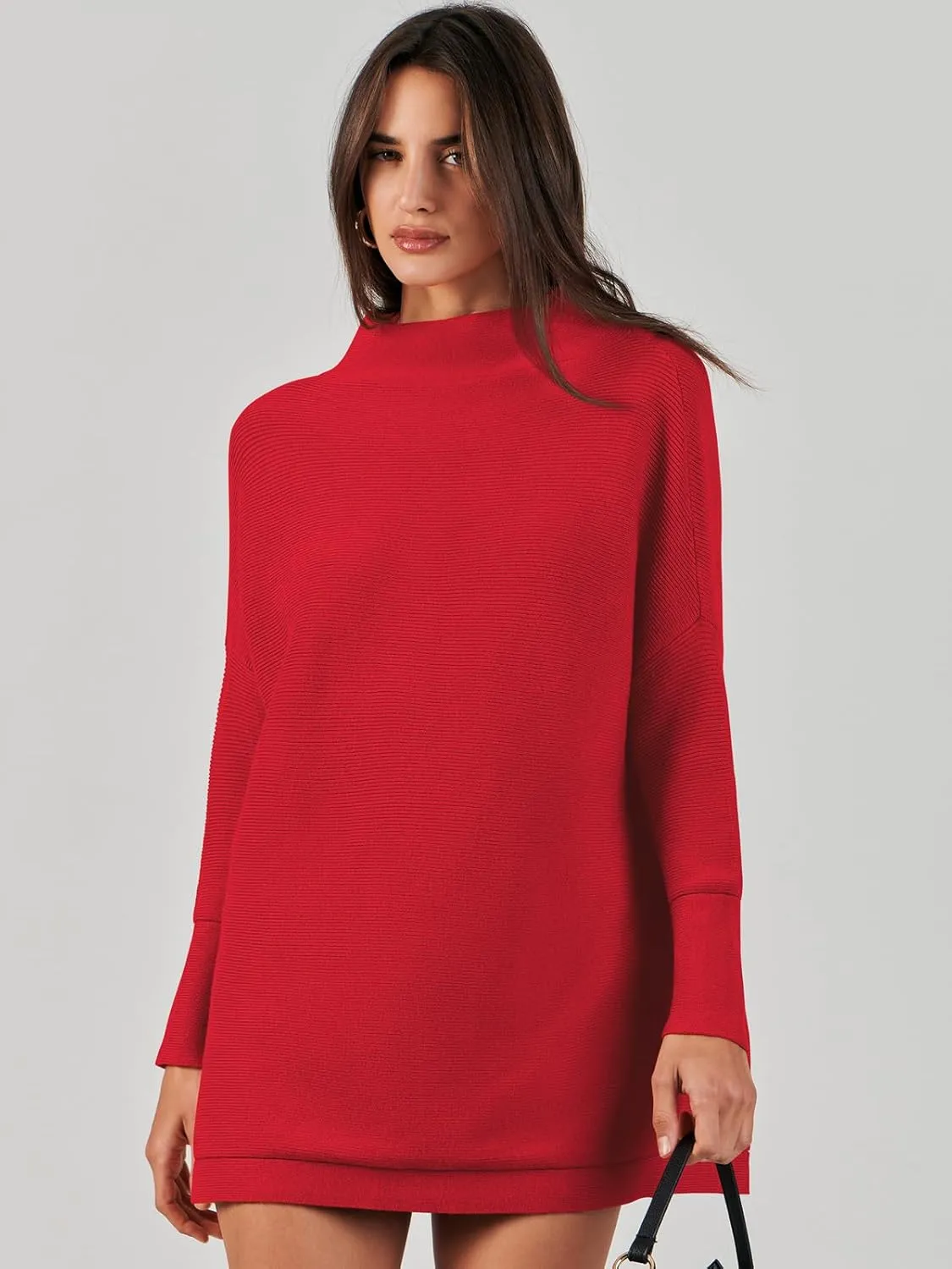 ANRABESS Women Oversized Casual Loose Turtleneck Long Sleeve Slouchy Baggy Knit Tunic Sweaters Pullover 2024 Fall Outfits