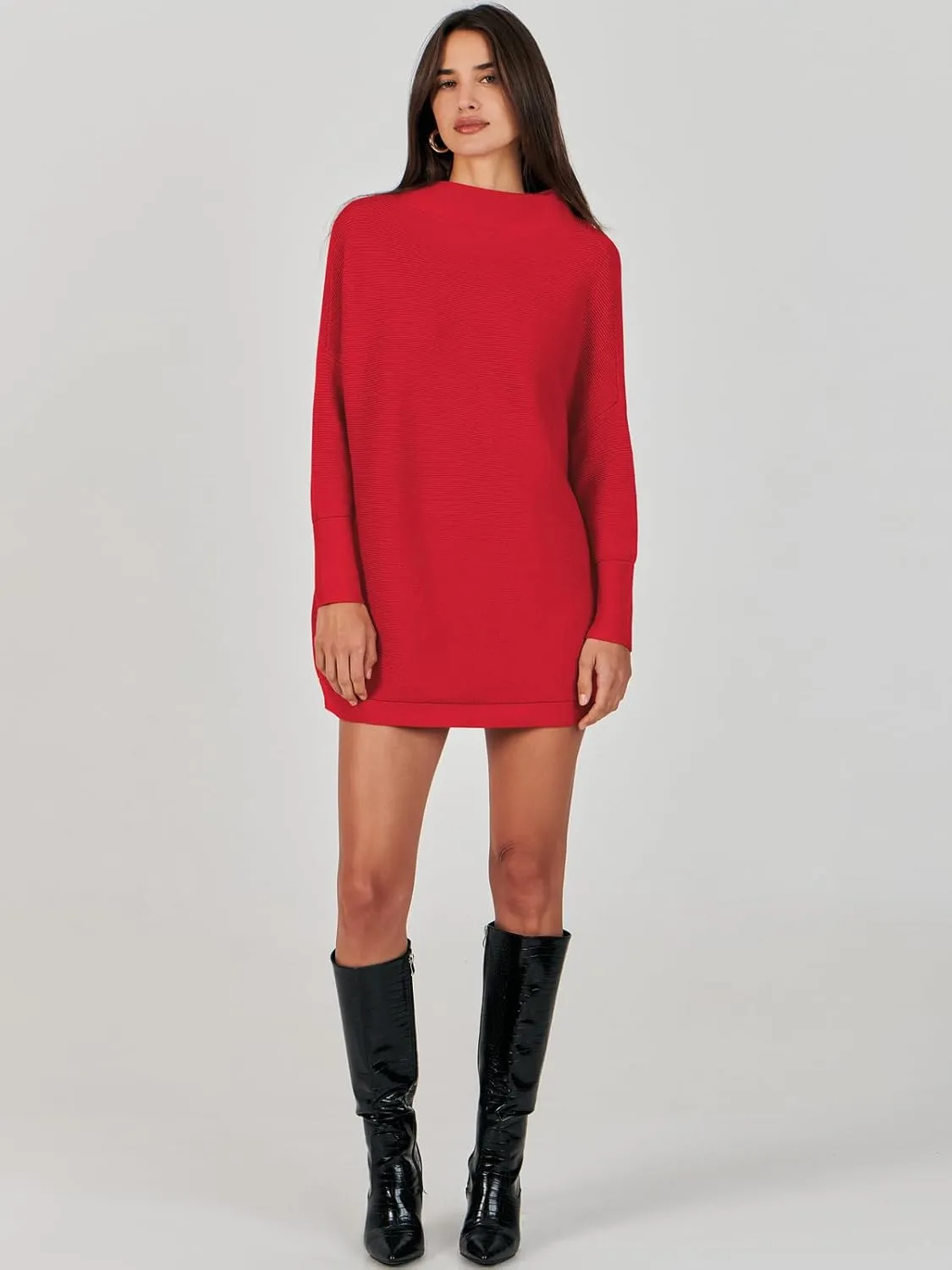 ANRABESS Women Oversized Casual Loose Turtleneck Long Sleeve Slouchy Baggy Knit Tunic Sweaters Pullover 2024 Fall Outfits