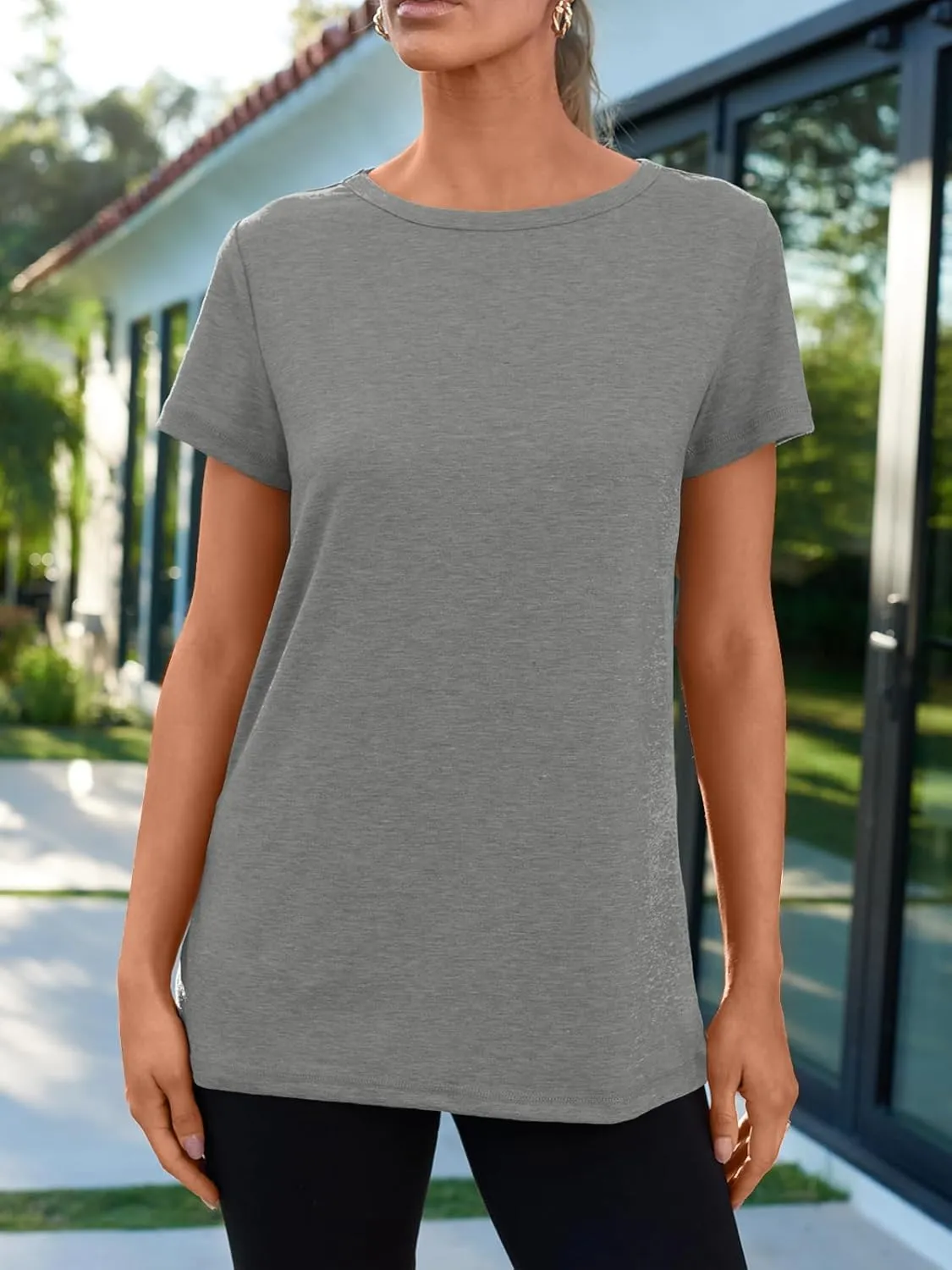 AUTOMET Summer Tops Women Spring Short Sleeve Shirts Beach Vacation Outfits Plus Size Workout Tshirts Casual Clothes 2025