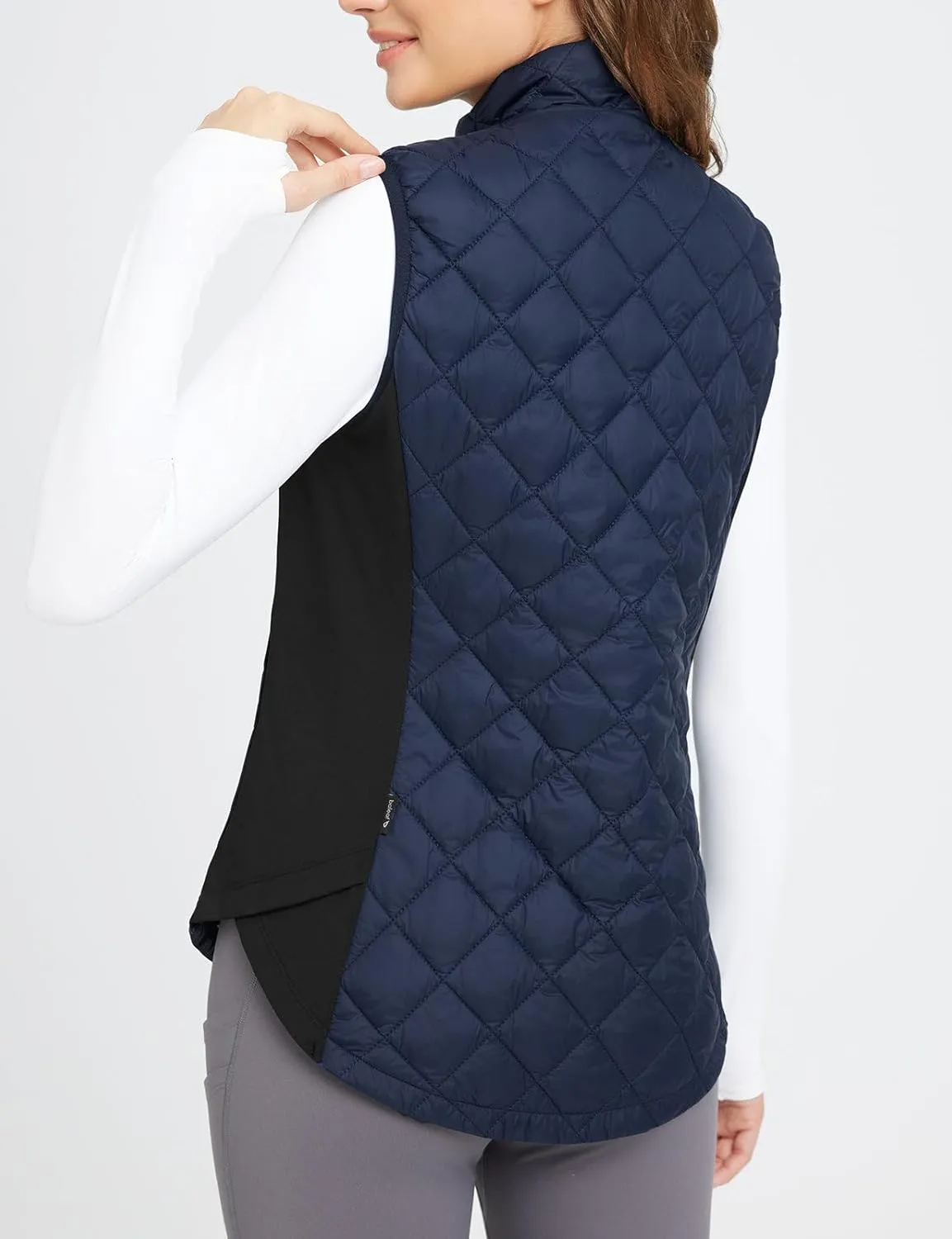 baleaf Women's Puffer Vest Lightweight Winter Warm Stand Collar Quilted Vests Water Resistant Zip Pockets