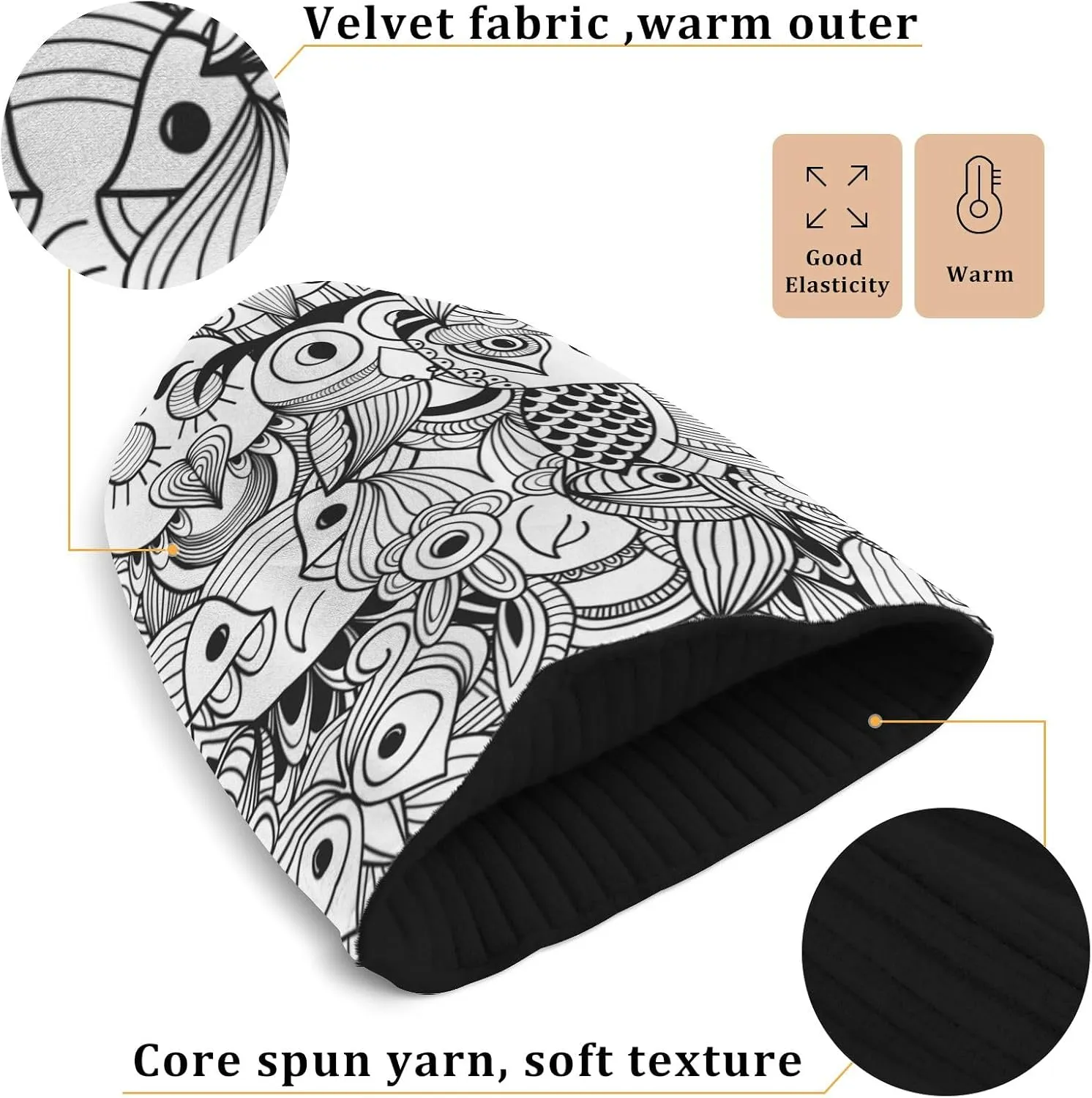 Beanie Hats Winter Knit Hat Mens Camping Hiking Beanies Gift Skater Beanie for Women Men