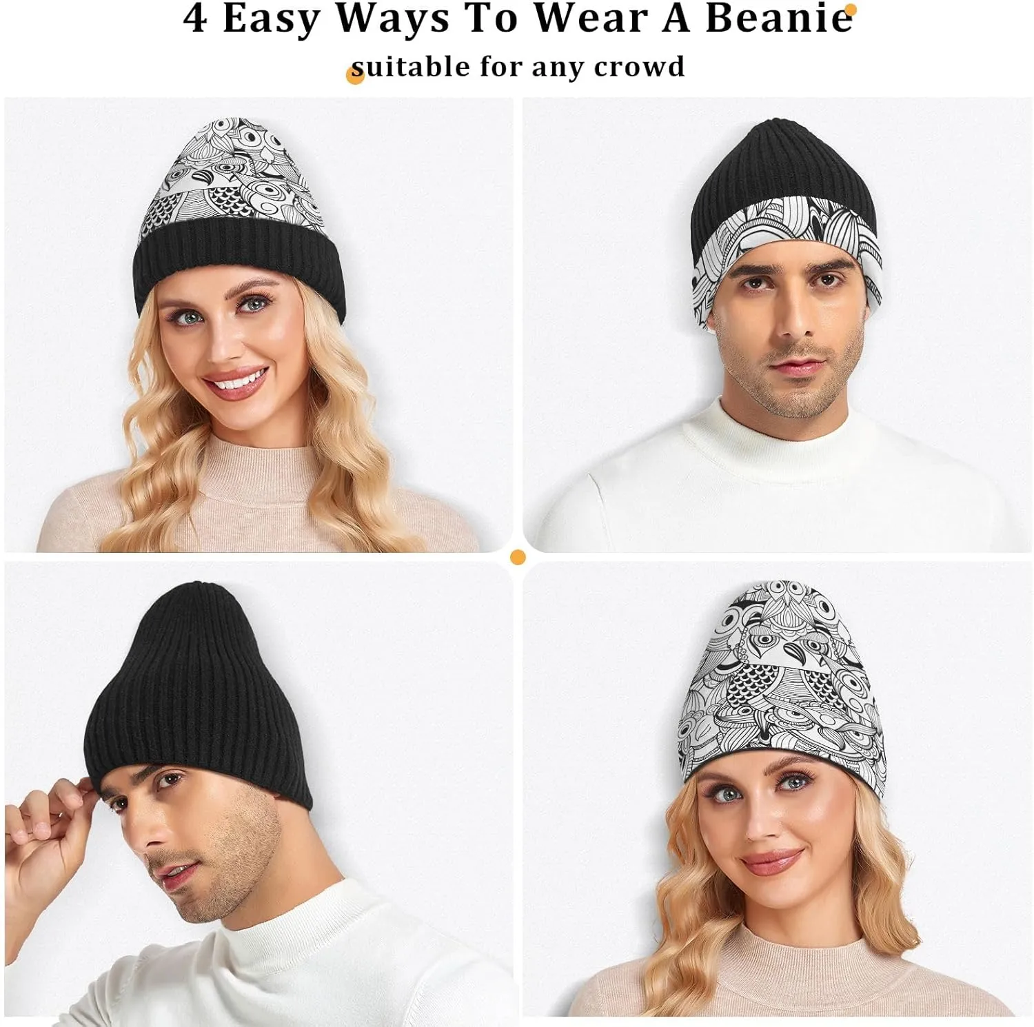 Beanie Hats Winter Knit Hat Mens Camping Hiking Beanies Gift Skater Beanie for Women Men