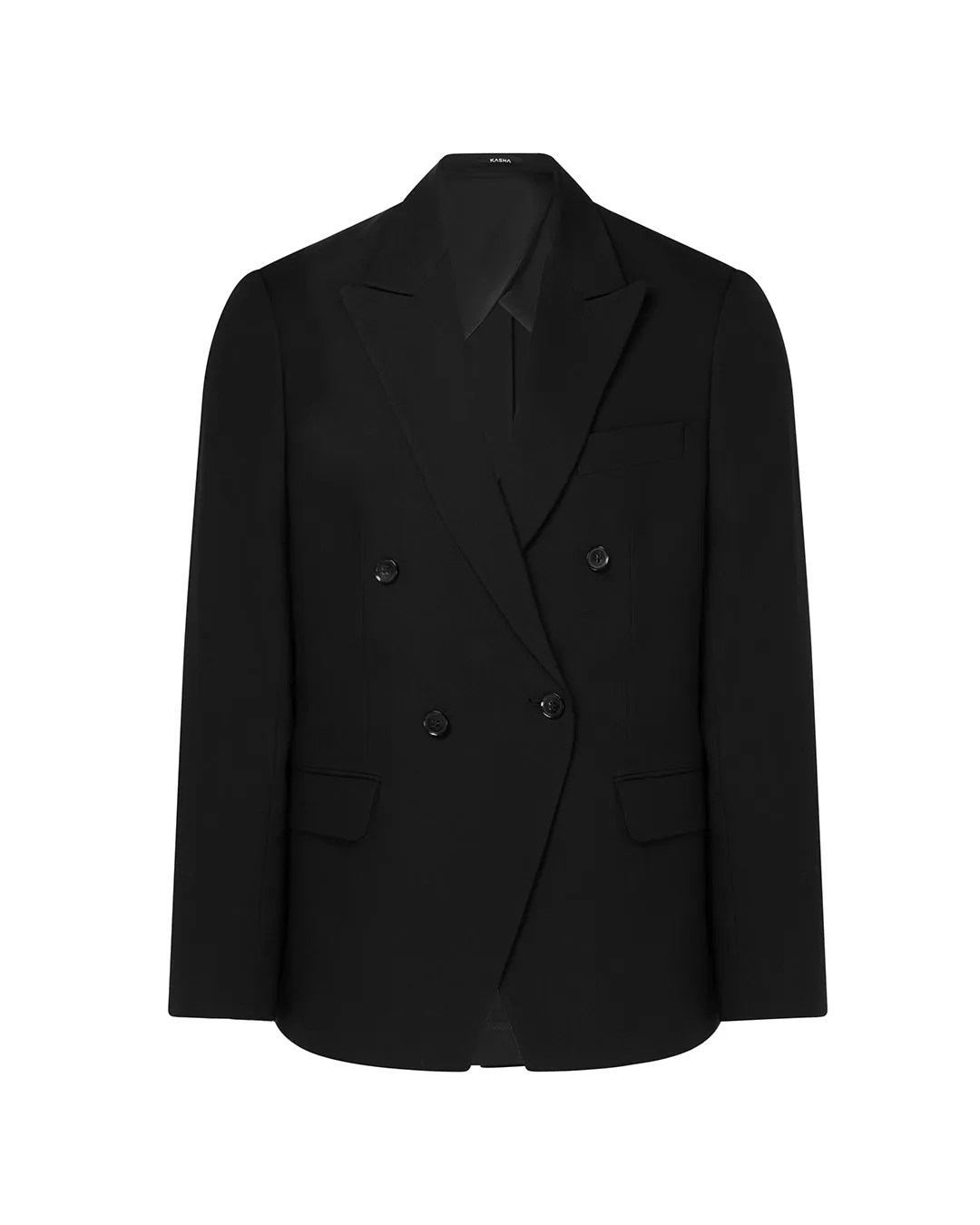 Black Double-Breasted Blazer – Unique V-Cut Precision for Elevated Style Online UAE