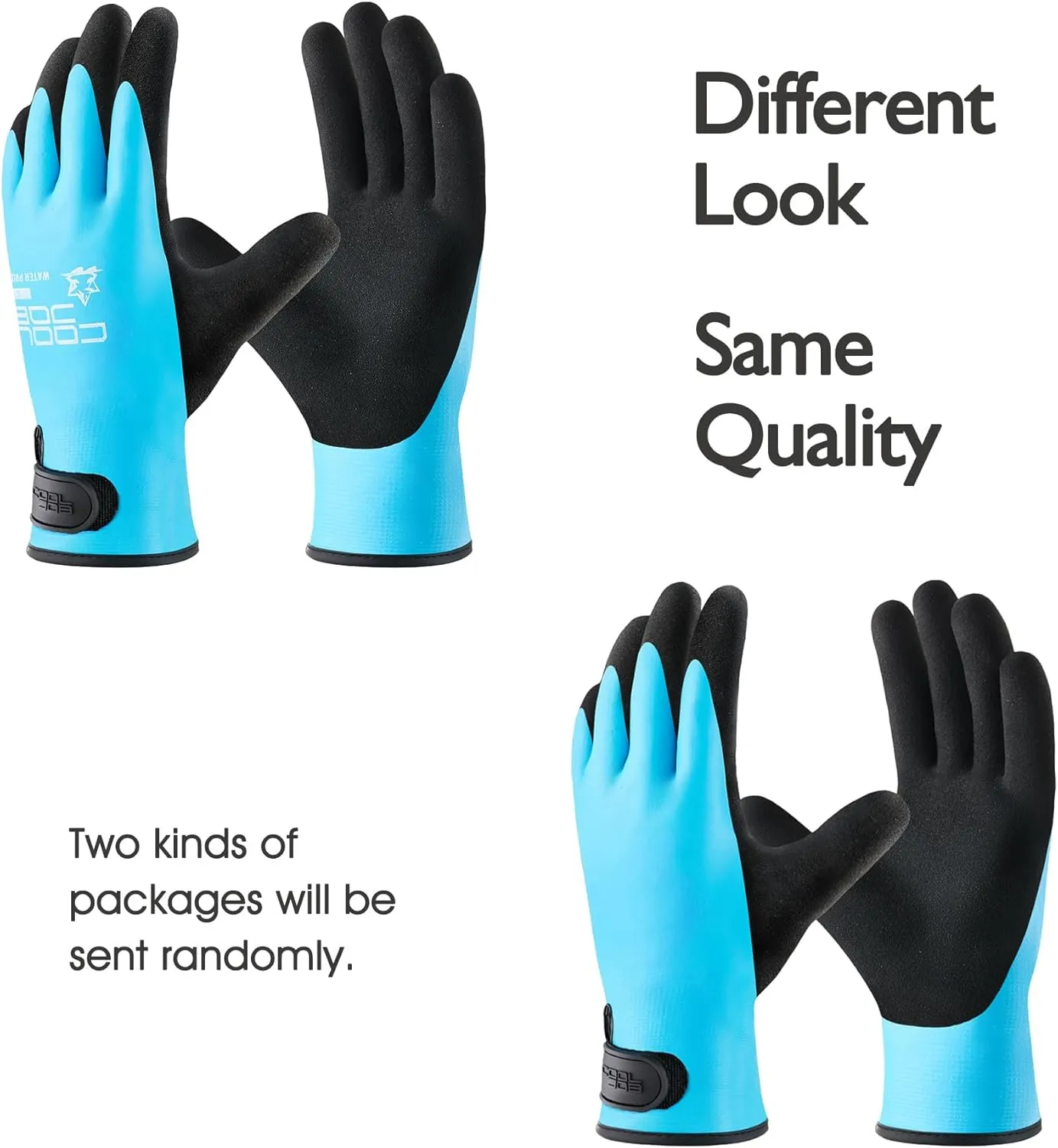 COOLJOB Thermal Warm Winter Work Gloves with Grip, Rubber Coated Touchscreen Waterproof Freezer Gloves for Warehouse, 1 Pair