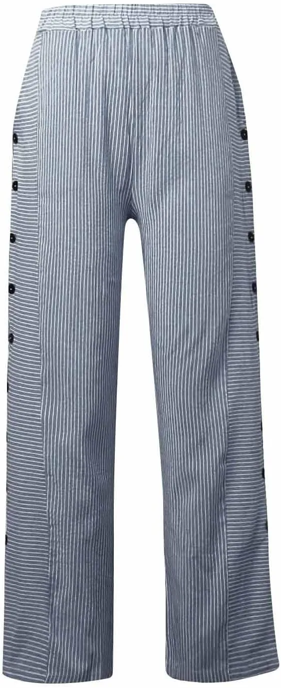 Cotton Linen Pants for Women Summer Wide Leg Elastic Straight Leg Lounge Pant Drawstring Lightweight Beach Trousers