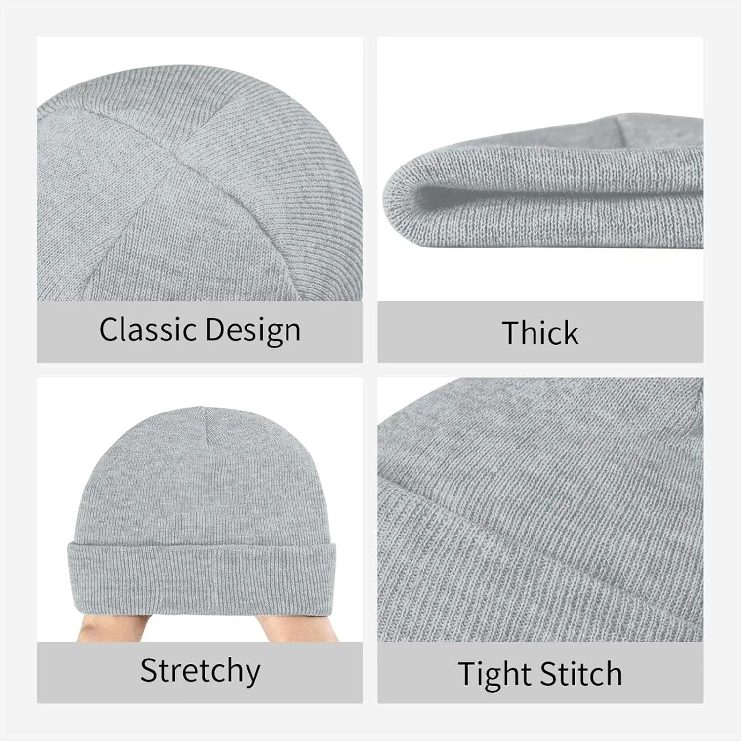 DARLEKS Men and Women Slouchy Beanie Hats Winter Knitted Caps Soft Warm Ski Hat Unisex Skull Cap