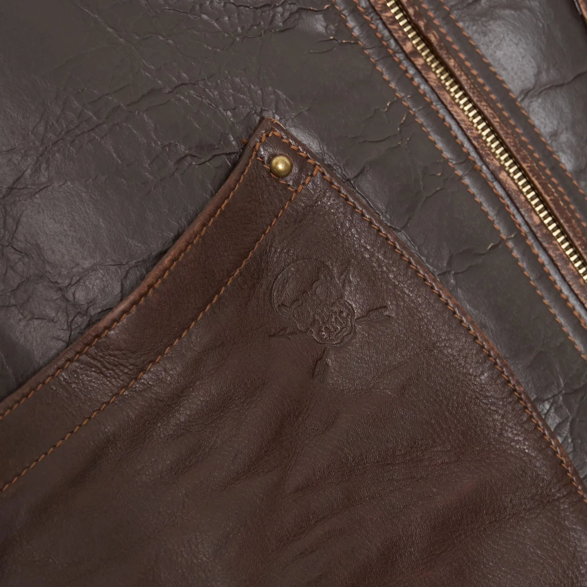Eastman Shearling Biker Vest Dark Brown