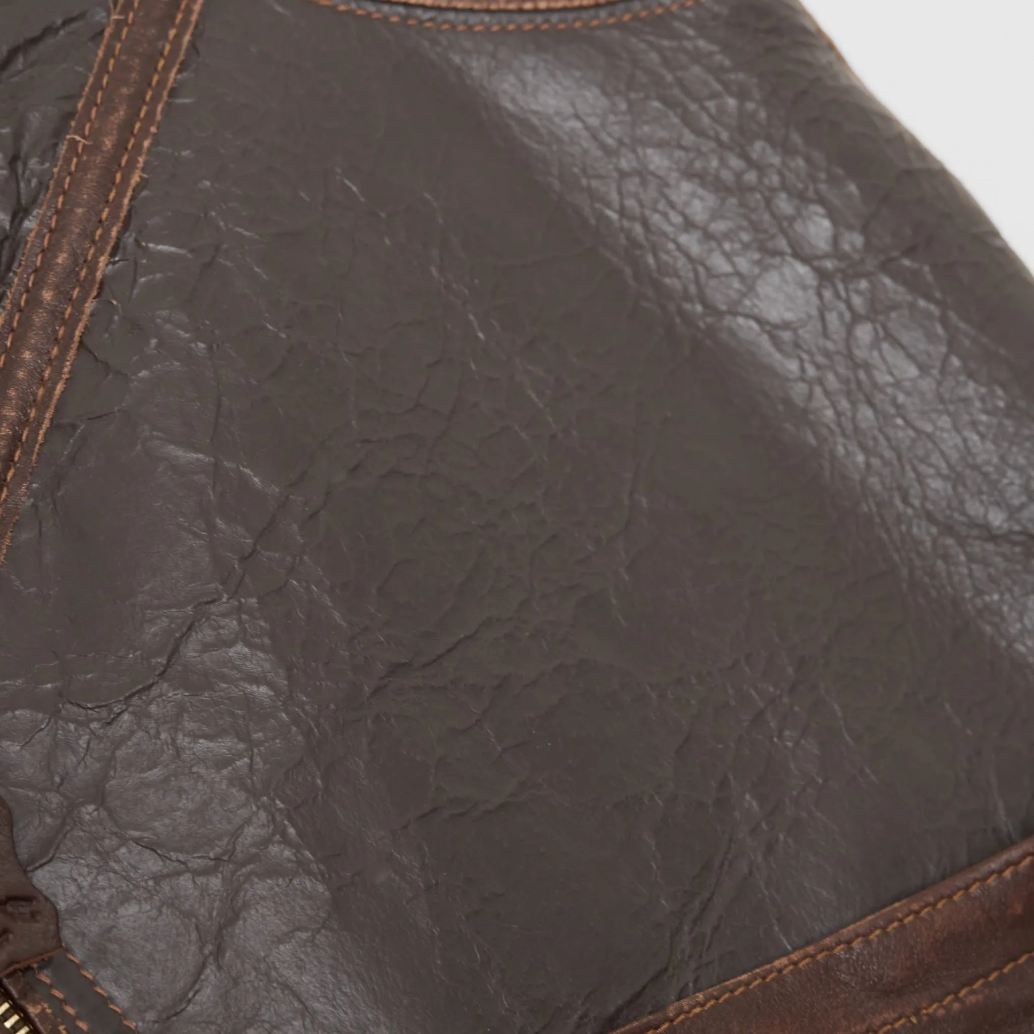 Eastman Shearling Biker Vest Dark Brown