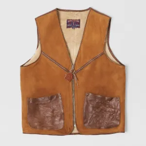 Eastman Shearling Biker Vest Natural