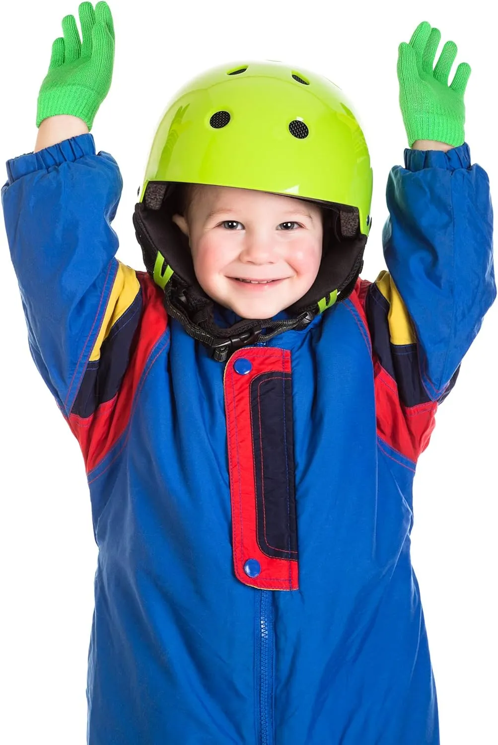 EBOOT 3 Pairs Kids Winter Knit Gloves Stretchy Full Finger Fluffy Mittens for Toddler Boys Girls 1-11 Years