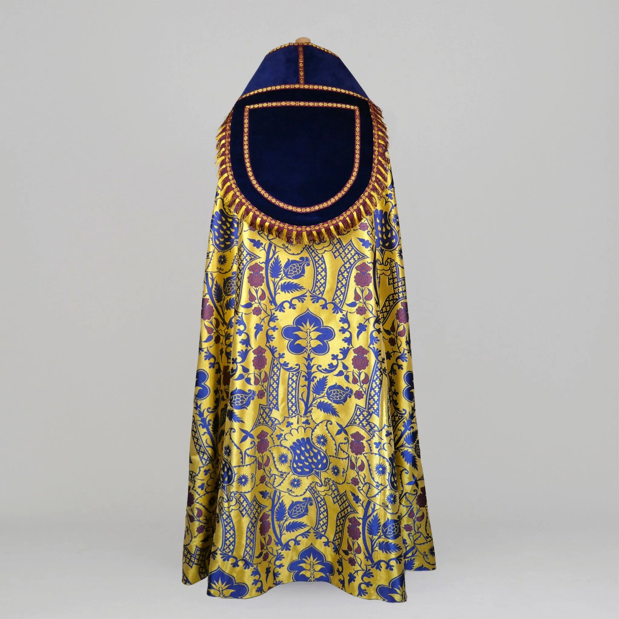 Gothic High Mass Set in Gold/Blue/Purple 'Comper Strawberry' with Sapphire Velvet Orphreys
