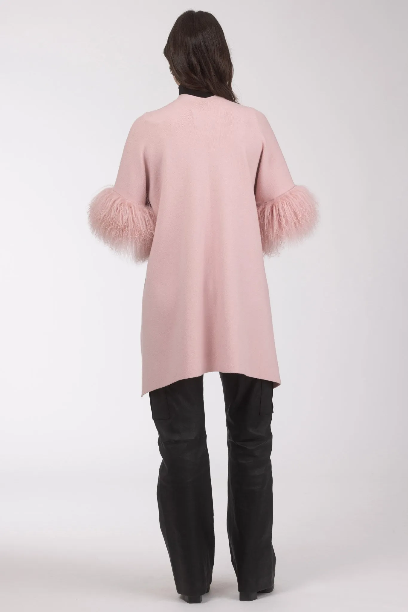 Knit Vest With Select Mongolian Shearling Lamb Trim (Tg)