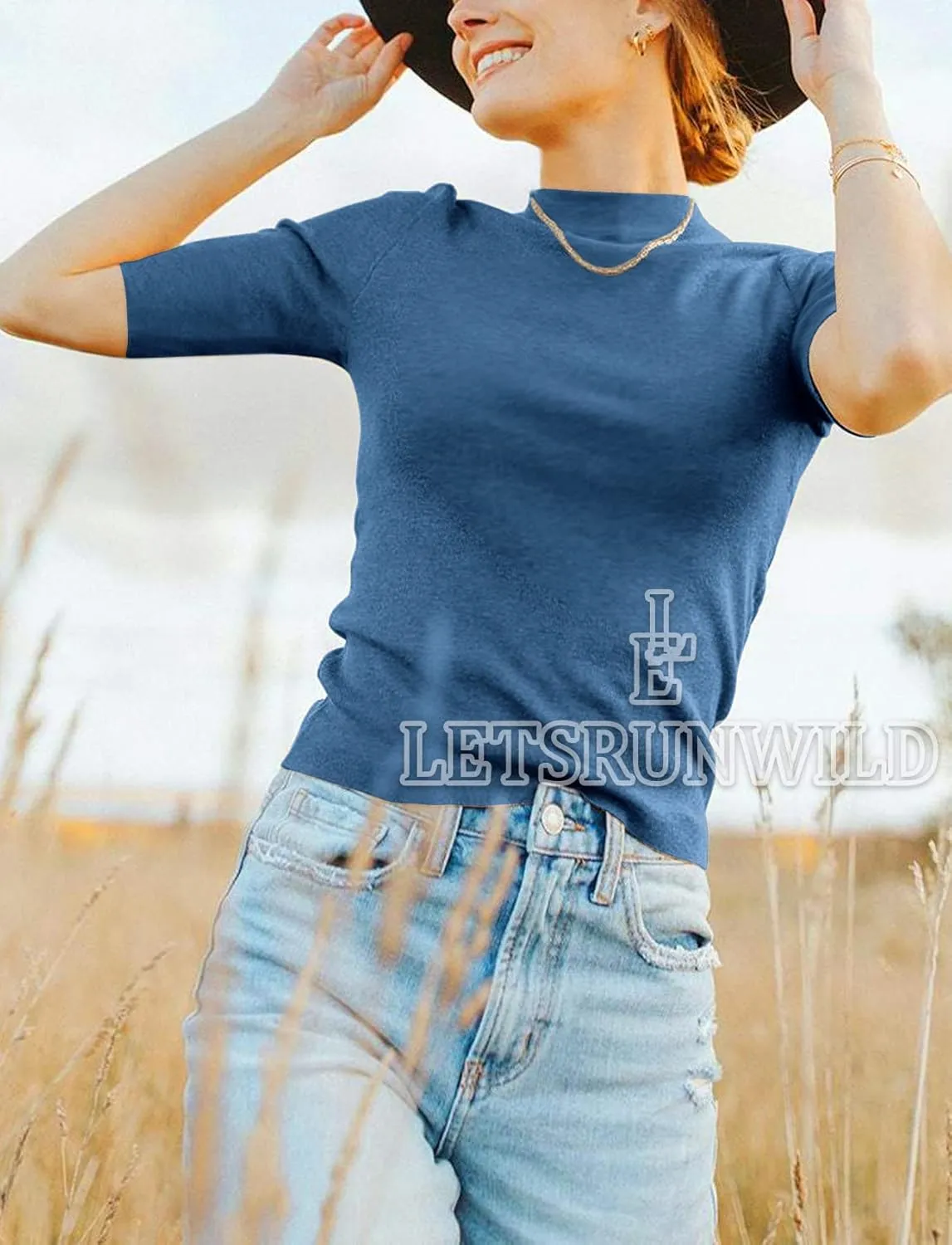 LETSRUNWILD Business Casual Tops for Women Dressy Cute Tops Mock Turtleneck Tshirts Shirts