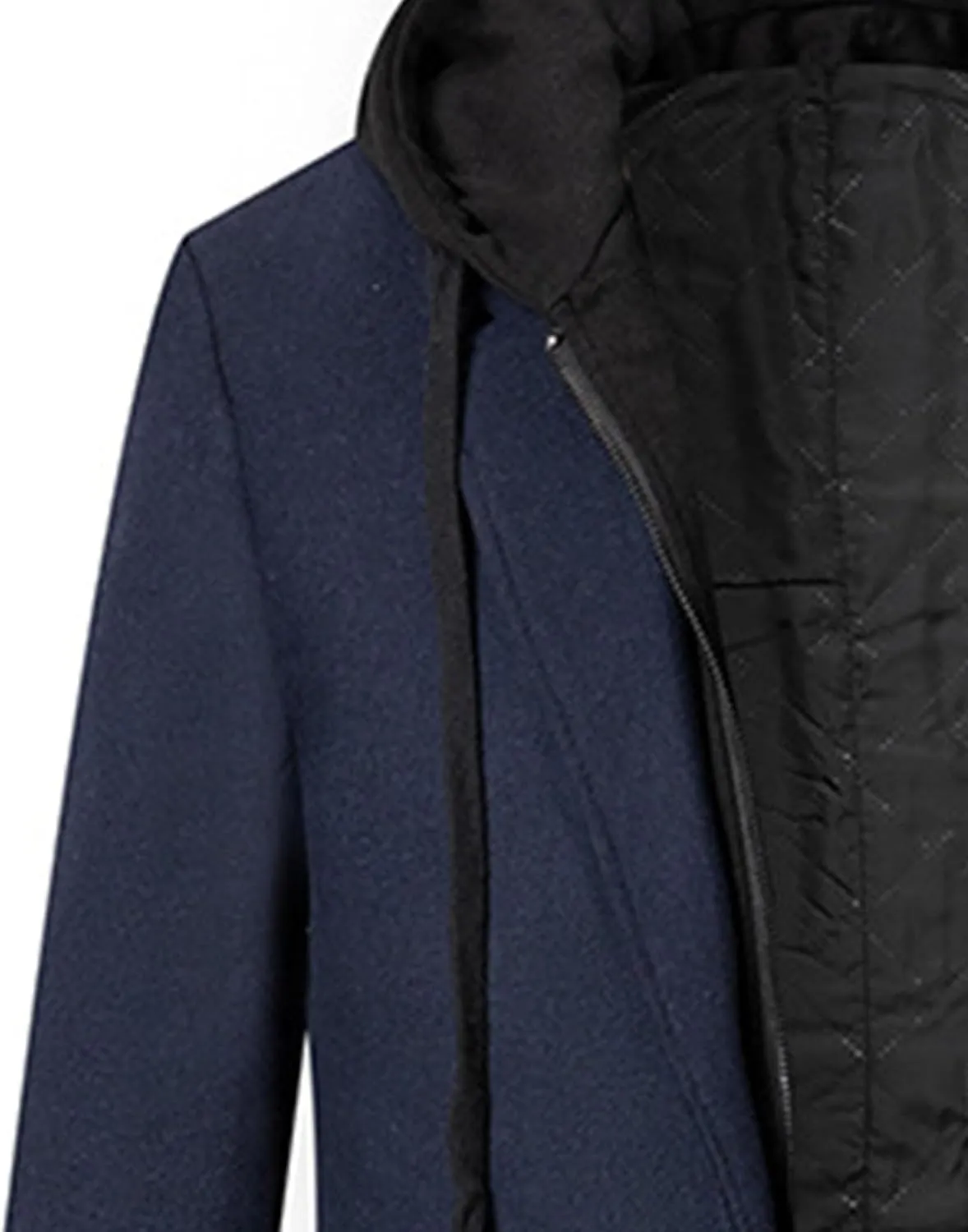 Maiyifu-GJ Men's Removable Hooded Wool Blend Overcoat Winter Single Breasted Trench Coats Casual Warm Classic Pea Jacket