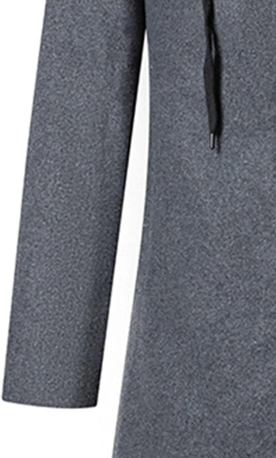 Maiyifu-GJ Men's Removable Hooded Wool Blend Overcoat Winter Single Breasted Trench Coats Casual Warm Classic Pea Jacket