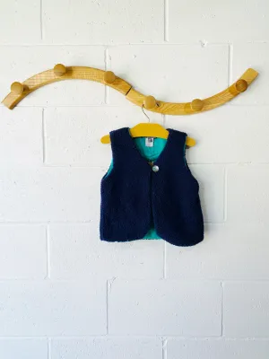 Milk On The Rocks Velour   Shearling Reversible Vest, 2-3 years (MED)