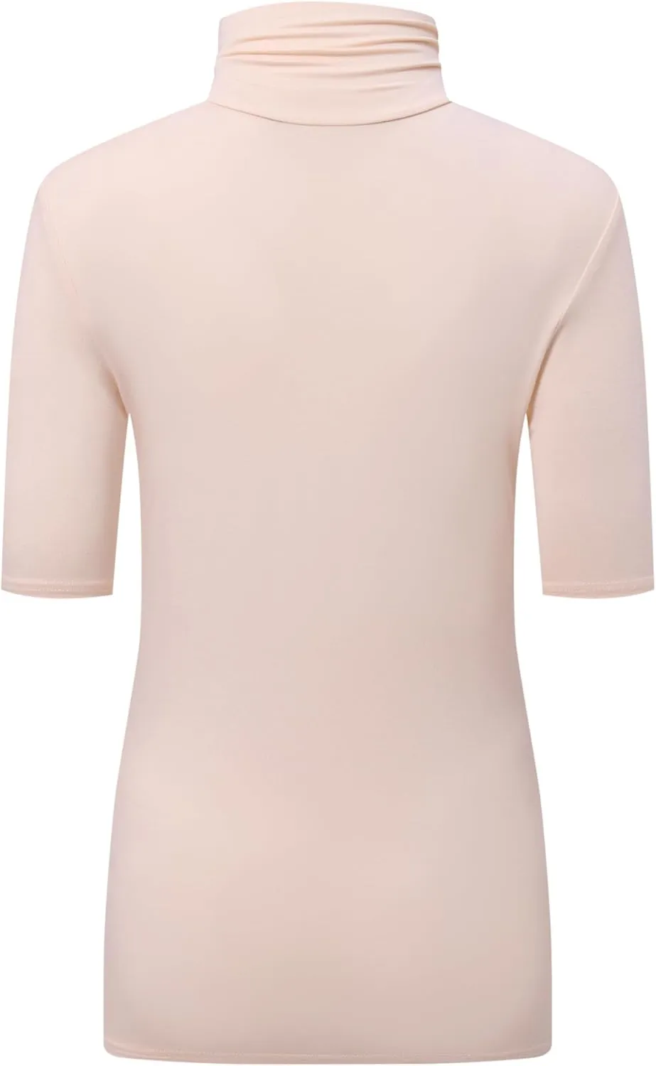 OThread & Co. Women's Half Sleeve Turtleneck T-Shirt Basic Stretch Layer Comfy High Neck Top