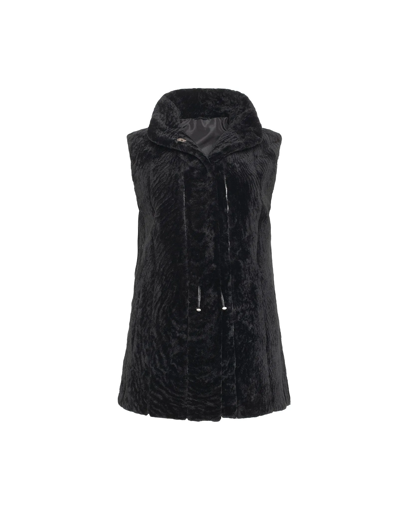 Select Shearling Lamb Vest Reversible To Taffeta