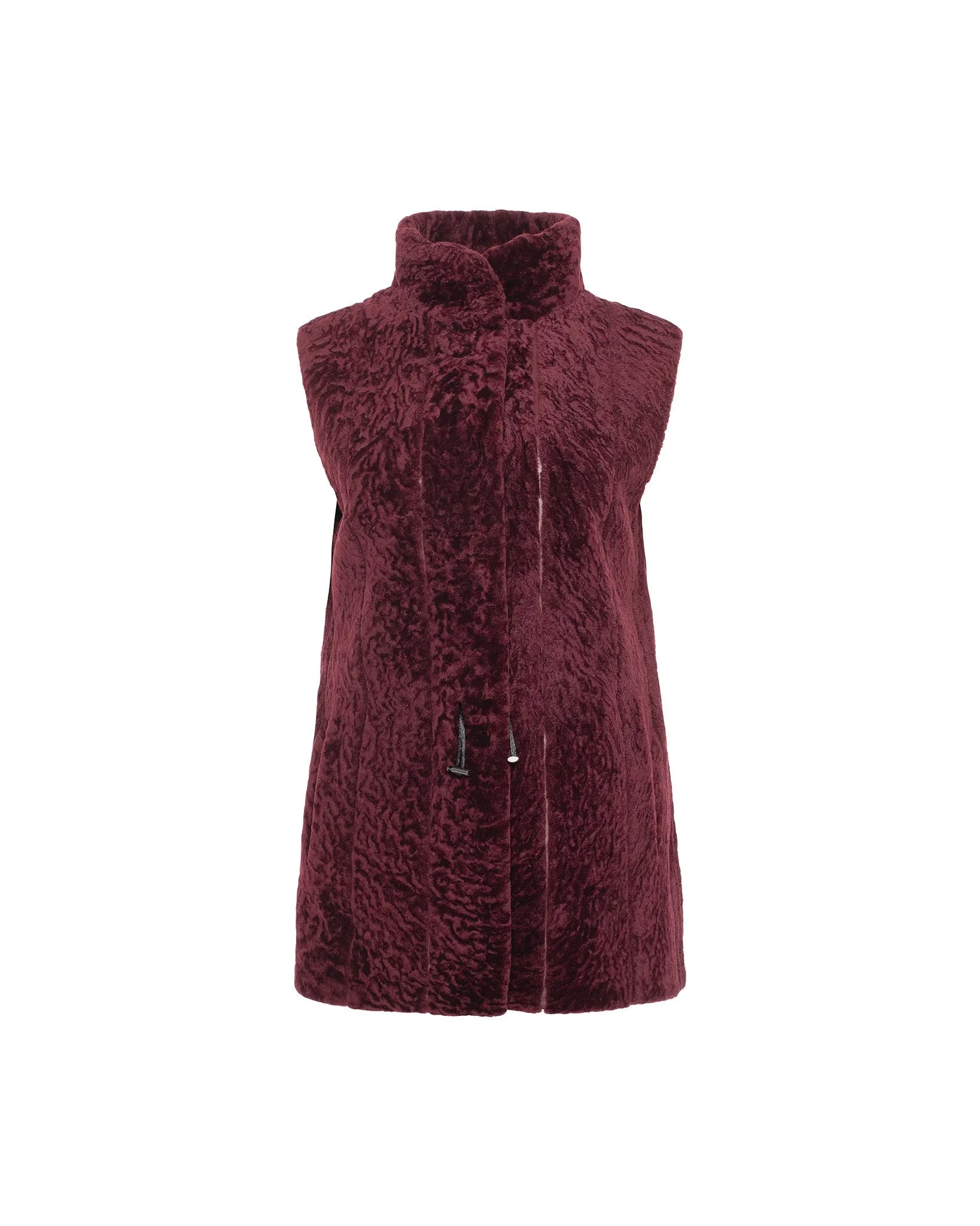 Select Shearling Lamb Vest Reversible To Taffeta