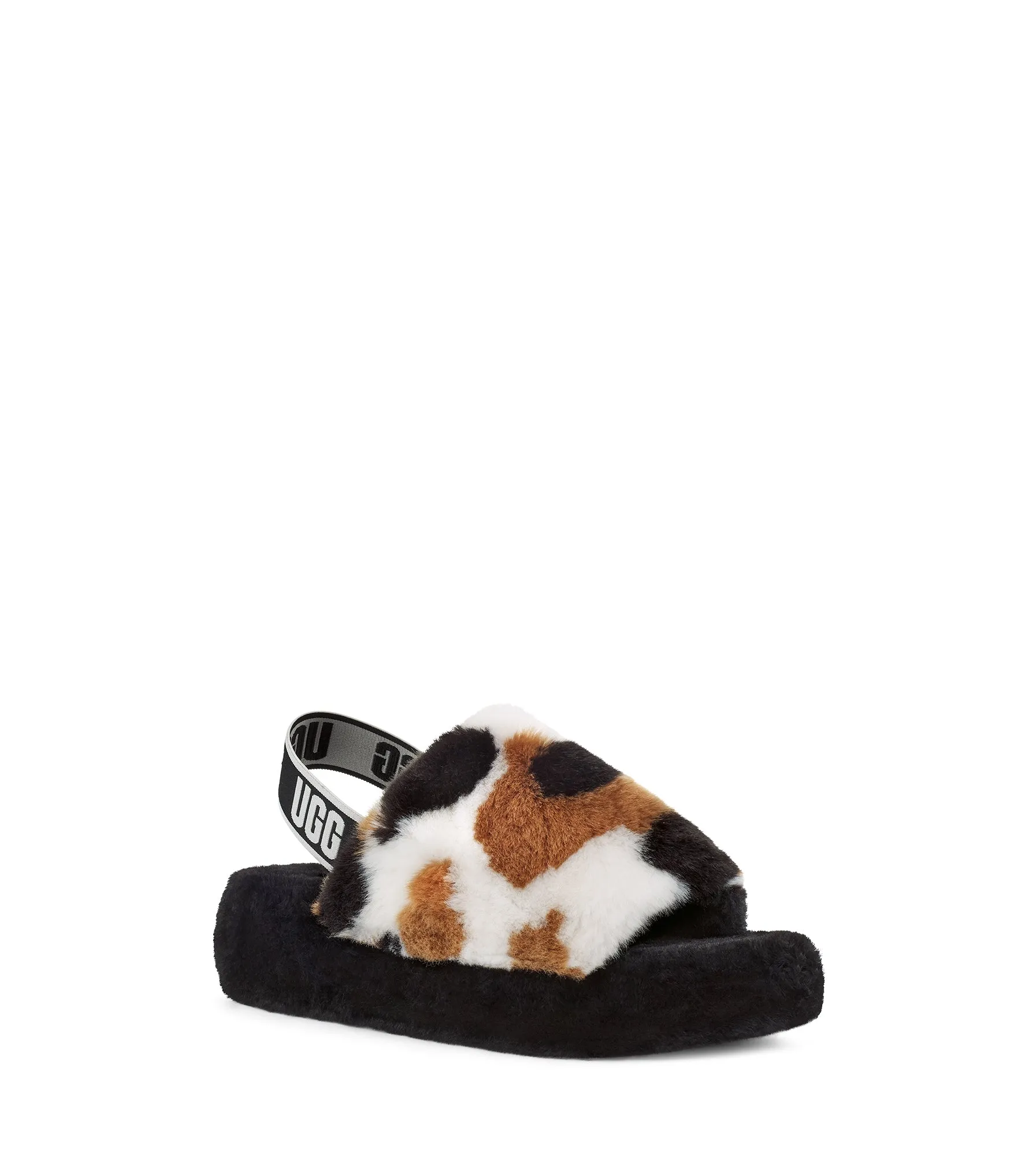 UGG Fluff Yeah Slide Cow Print