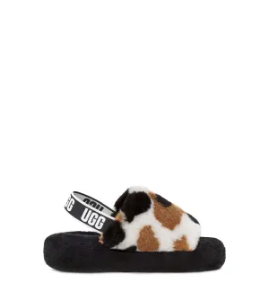 UGG Fluff Yeah Slide Cow Print