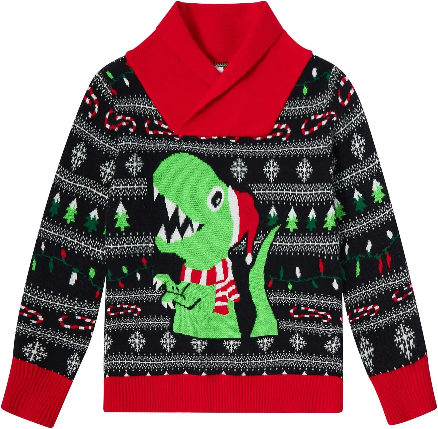 uideazone Boys Kids Ugly Christmas Sweater Novelty Toddler Knitting Xmas Lapel Pullover Jumper 18 Months-7 Years