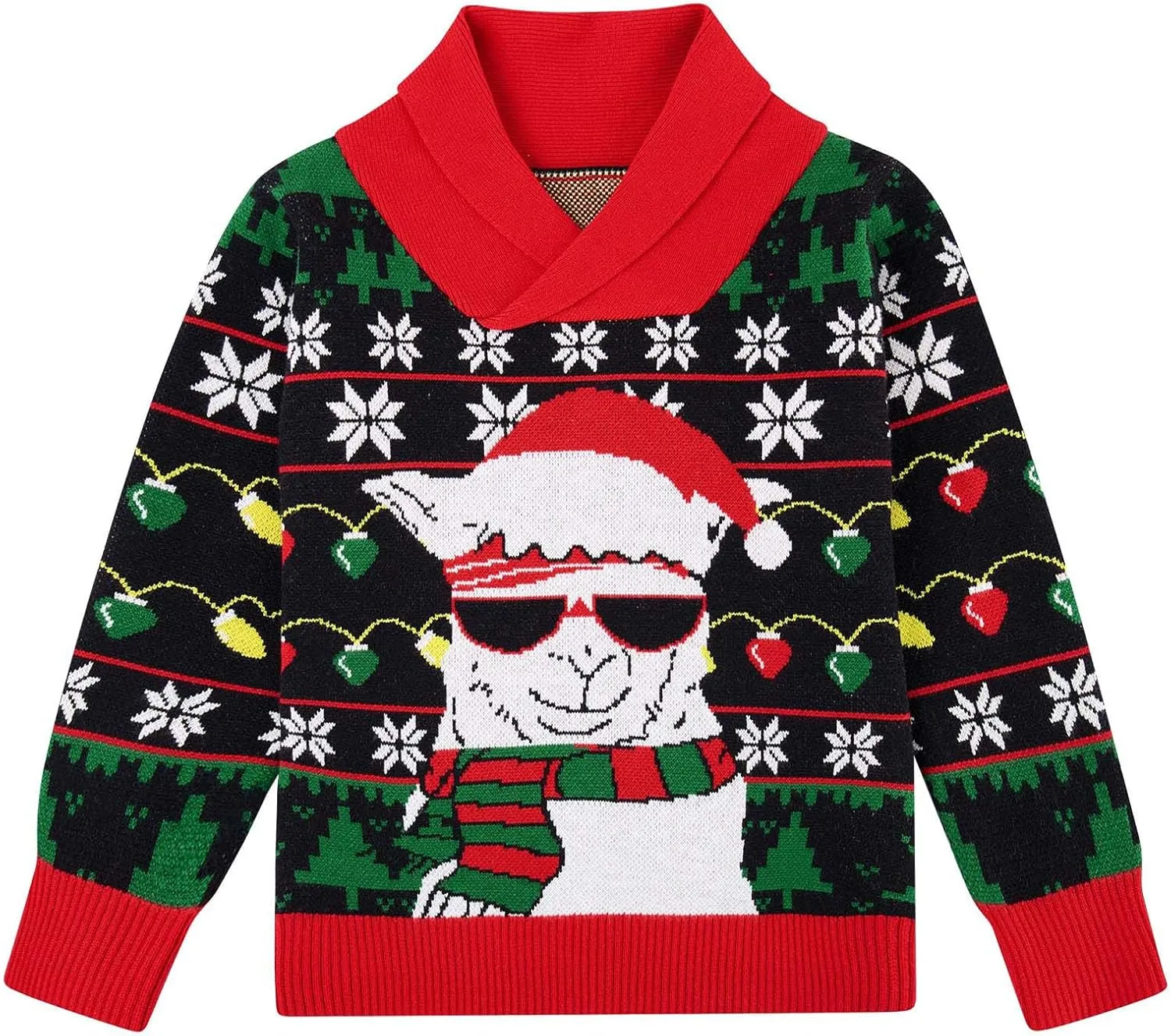 uideazone Boys Kids Ugly Christmas Sweater Novelty Toddler Knitting Xmas Lapel Pullover Jumper 18 Months-7 Years