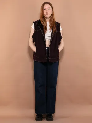 Vintage 00's Women Faux Shearling Vest in Purple