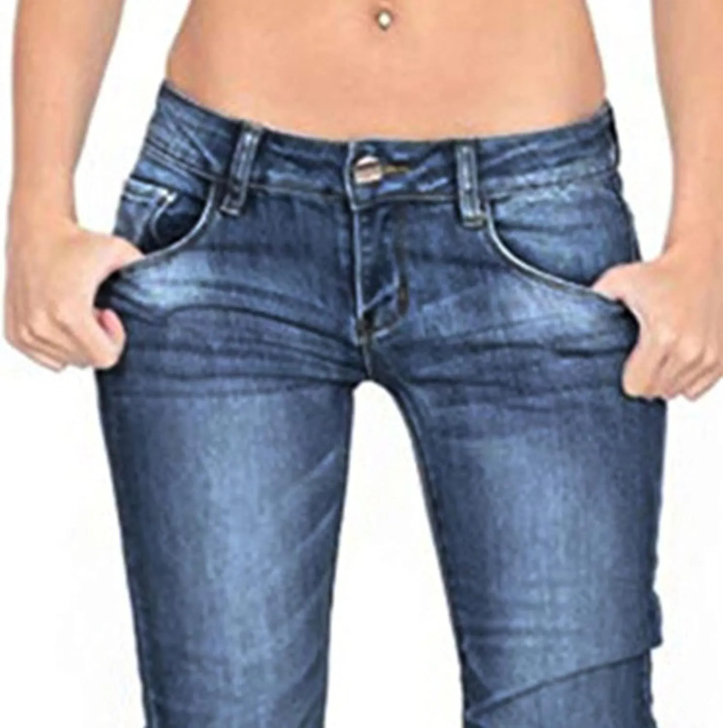 Women's Fringe Washed Bootleg Jeans Ripped Flare Low Rise Fitted Denim Pants Classic Stretch Curvy Bootcut Jeans