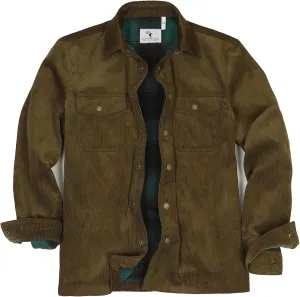 ZENTHACE Men's Corduroy Shirts Jacket with Full Flannel Lined,Snap Button Down Vintage Fall Outerwear Coat,100% Cotton